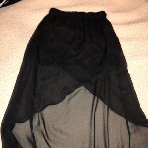 Sheer High-to-Low Skirt